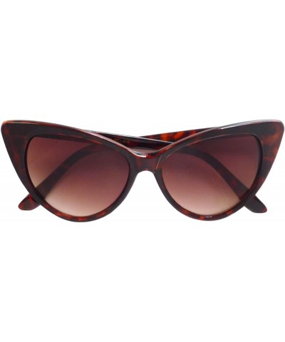 Cat Eye VINTAGE Inspired Women 50s Cat Eye Style Fashion Sunglasses BROWN LEOPARD - CO11DRJ1UNT $22.15