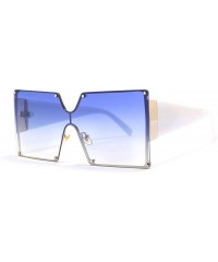 Oversized Fashion Square Sunglasses Women Er Oversized Gradient Blue Black One Piece Sun Glasses Style Shades UV400 - CM199CQ...