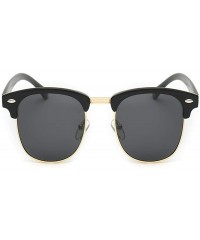 Semi-rimless Rimless Polarized Sunglasses sunglasses - Sand Black Frame & Black Gray Lens - CV18R3N2CAX $17.32