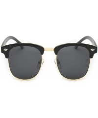 Semi-rimless Rimless Polarized Sunglasses sunglasses - Sand Black Frame & Black Gray Lens - CV18R3N2CAX $17.32