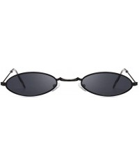 Oval Retro Small Oval Sunglasses Women Female Vintage Hip Hop Balck Glasses Retro Sunglass Lady Eyewear - Goldred - CQ198UYWM...