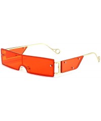 Goggle Fashion Sunglasses Rectangle Glasses sunglasses - Red - CT198G8EXL7 $14.28