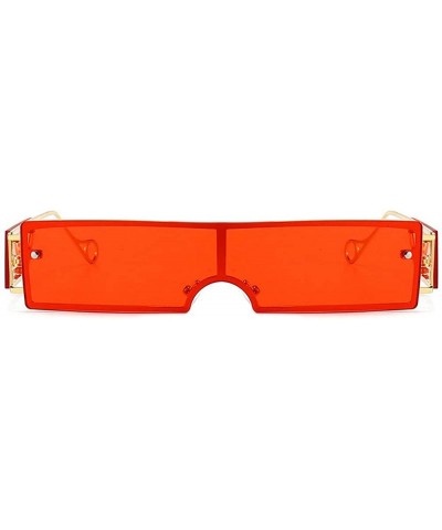 Goggle Fashion Sunglasses Rectangle Glasses sunglasses - Red - CT198G8EXL7 $14.28