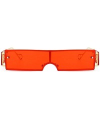 Goggle Fashion Sunglasses Rectangle Glasses sunglasses - Red - CT198G8EXL7 $14.28