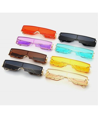 Goggle Fashion Sunglasses Rectangle Glasses sunglasses - Red - CT198G8EXL7 $14.28