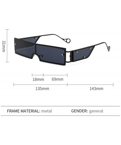 Goggle Fashion Sunglasses Rectangle Glasses sunglasses - Red - CT198G8EXL7 $14.28