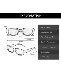 Square Small Rectangle Sunglasses Women UV 400 Retro Square Driving Glasses - Red Black - C0196D466AR $9.52