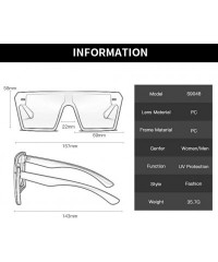 Oversized Square Oversized Sunglasses for Women Men Flat Top Fashion Shades Oversize Sunglasses (G) - G - CM1903DEZTO $18.40