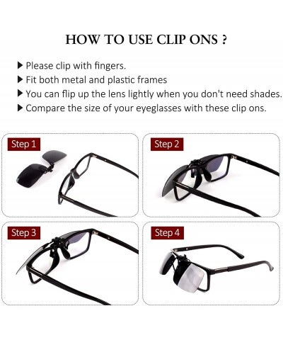 Rectangular Clip-on Flip Up Polarized Rimless Rectangle Sunglasses Over Prescription Glasses for Men Women - C718N9HR8EK $10.40