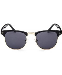 Goggle Half Metal Sunglasses Men Women Eyeglasses Mirror SunGlass Fashion Gafas De Sol Leopard Driving Sun Glasses - CA197Y75...