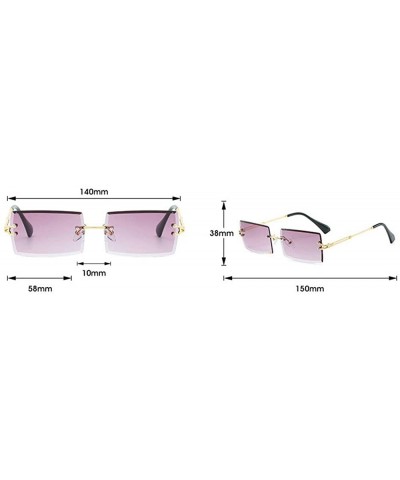 Square Fashion Small Rectangle Sunglasses Women Ultralight Candy Color Rimless Ocean Sun Glasses - Transparent - C918UU74Z3M ...