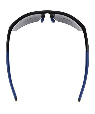 Sport Retro Mens Womens Sports Half-Rimless Bifocal Sunglasses - Black Frame/Blue Arm - CT189X623I3 $11.34