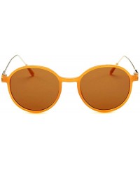 Round Ladies Personality Round Sunglasses Brand Designer Retro Small Frame Oval Men Goggle - Yellow - CR18WW463II $24.55