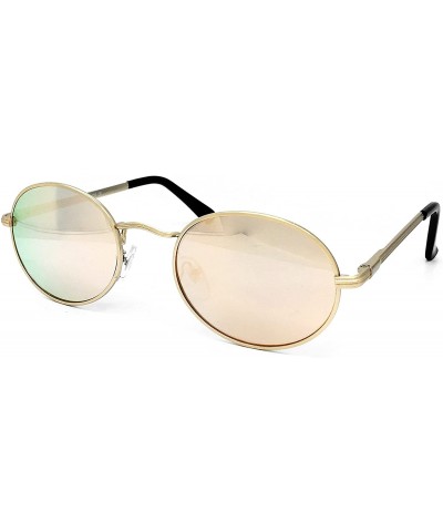 Sport 533 Premium Women Man Brand Designer Round Oval Style Mirrored Fashion Aviator Sunglasses - Rose Gold - CP18GZW6OQA $29.32