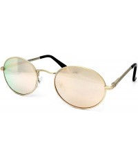 Sport 533 Premium Women Man Brand Designer Round Oval Style Mirrored Fashion Aviator Sunglasses - Rose Gold - CP18GZW6OQA $14.09