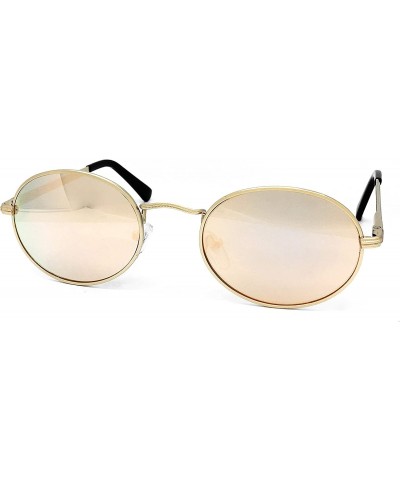 Sport 533 Premium Women Man Brand Designer Round Oval Style Mirrored Fashion Aviator Sunglasses - Rose Gold - CP18GZW6OQA $14.09