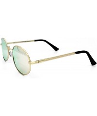 Sport 533 Premium Women Man Brand Designer Round Oval Style Mirrored Fashion Aviator Sunglasses - Rose Gold - CP18GZW6OQA $14.09
