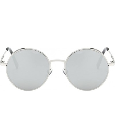 Round New Vintage Polarized Steampunk Sunglasses Fashion Round Mirrored Retro Eyewear - Style 1-white - CN1946SS8ET $13.12