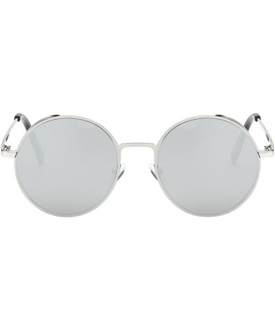 Round New Vintage Polarized Steampunk Sunglasses Fashion Round Mirrored Retro Eyewear - Style 1-white - CN1946SS8ET $13.12