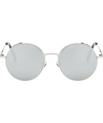 Round New Vintage Polarized Steampunk Sunglasses Fashion Round Mirrored Retro Eyewear - Style 1-white - CN1946SS8ET $13.12