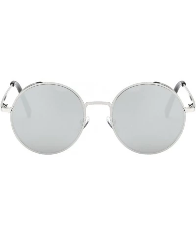 Round New Vintage Polarized Steampunk Sunglasses Fashion Round Mirrored Retro Eyewear - Style 1-white - CN1946SS8ET $29.42