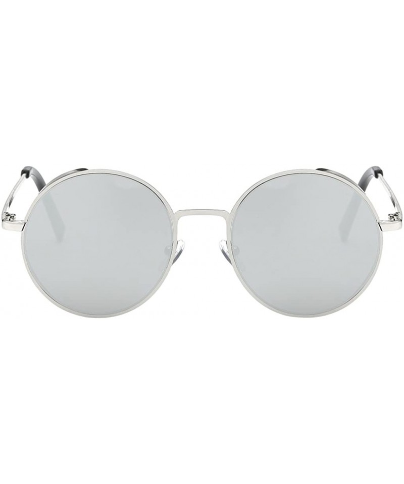 Round New Vintage Polarized Steampunk Sunglasses Fashion Round Mirrored Retro Eyewear - Style 1-white - CN1946SS8ET $13.12