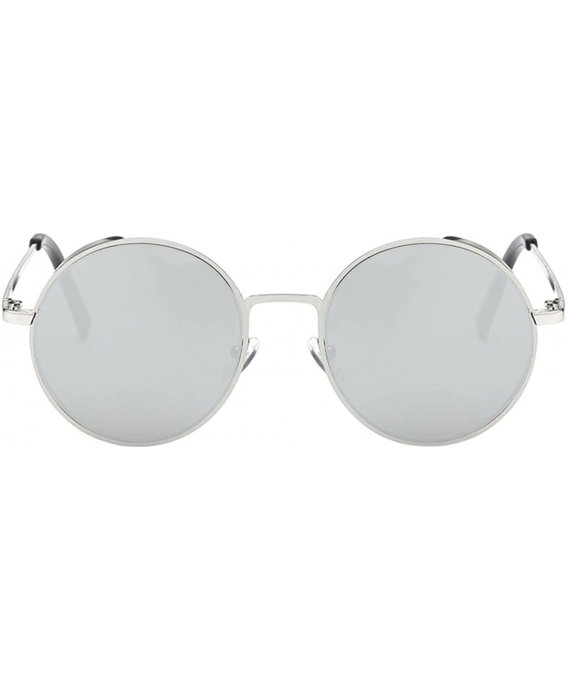 Round New Vintage Polarized Steampunk Sunglasses Fashion Round Mirrored Retro Eyewear - Style 1-white - CN1946SS8ET $13.12