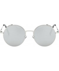 Round New Vintage Polarized Steampunk Sunglasses Fashion Round Mirrored Retro Eyewear - Style 1-white - CN1946SS8ET $13.12