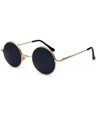 Round Retro Vintage Round Polarized Sunglasses Men Women Er FeSun Glasses Metal Frame Black Lens Eyewear Driving - CA198AIU38...