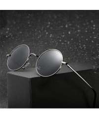 Round Retro Vintage Round Polarized Sunglasses Men Women Er FeSun Glasses Metal Frame Black Lens Eyewear Driving - CA198AIU38...