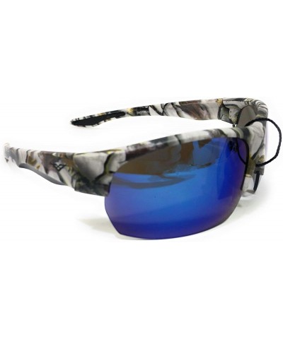 Rectangular Western Mens Womens Sunglasses Camo White - Blue - CM18ISU8IZ8 $22.75
