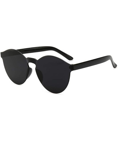 Round Unisex Fashion Candy Colors Round Outdoor Sunglasses - Black - CD199XQCZQ3 $29.92