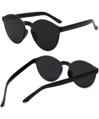 Round Unisex Fashion Candy Colors Round Outdoor Sunglasses - Black - CD199XQCZQ3 $17.79