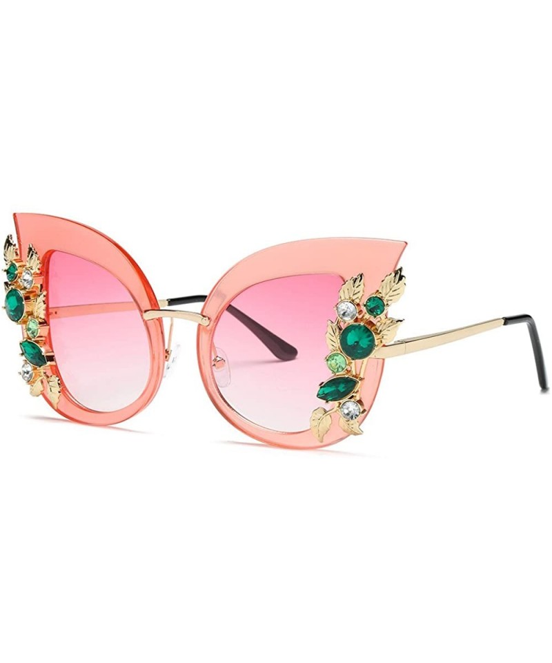 Oval Oversized Sunglasses Eyeglasses Rhinestone - B - CD19537DIZZ $12.68