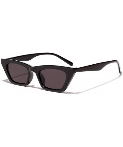 Round Rectangle Sunglasses Women Fashion Black Sun Glasses Mens Anti-UV Eyeglass S1001 - Black - CE1984Z334G $33.48
