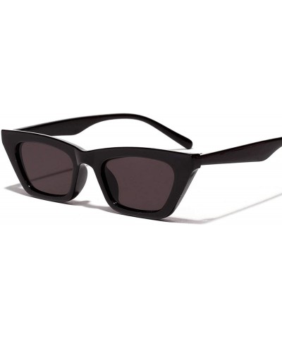Round Rectangle Sunglasses Women Fashion Black Sun Glasses Mens Anti-UV Eyeglass S1001 - Black - CE1984Z334G $16.52