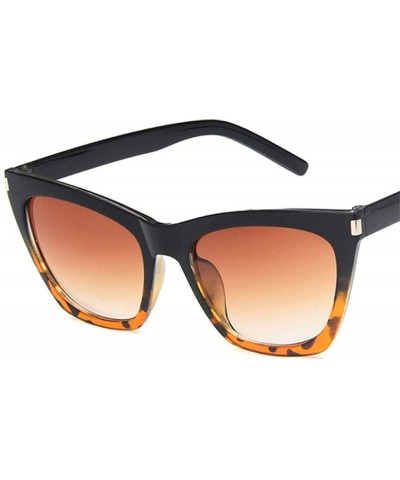 Aviator 2019 Vintage Cateye Sunglasses Women Luxury Brand Glasses Men BlackLeopard - Blackleopard - C818Y3NWQ7M $17.07