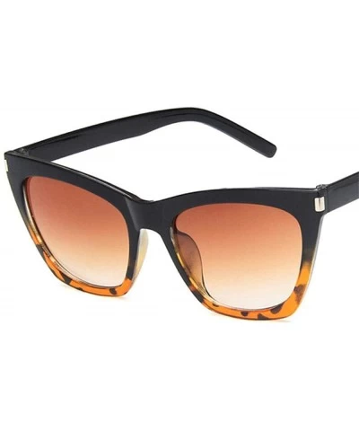 Aviator 2019 Vintage Cateye Sunglasses Women Luxury Brand Glasses Men BlackLeopard - Blackleopard - C818Y3NWQ7M $18.01