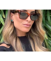 Aviator 2019 Vintage Cateye Sunglasses Women Luxury Brand Glasses Men BlackLeopard - Blackleopard - C818Y3NWQ7M $8.89