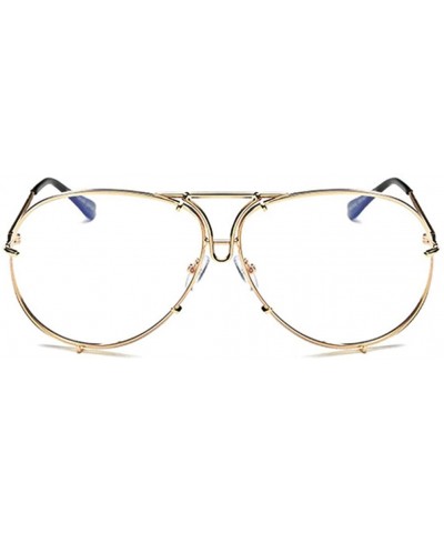 Square Women Retro Sunglasses Punk Sun Glasses Male Glasses Big Round Eyewear Clear Lens Sunglasses - 2 - C018U7DTGSL $21.61