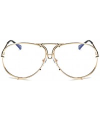 Square Women Retro Sunglasses Punk Sun Glasses Male Glasses Big Round Eyewear Clear Lens Sunglasses - 2 - C018U7DTGSL $21.61