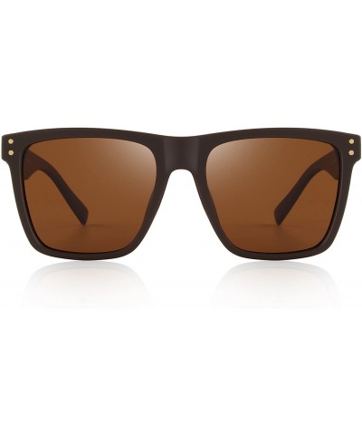 Sport Polarized Sunglasses Men Women Retro Brand Sun Glasses UV 400 - Brown - CJ189UXZDEU $10.84