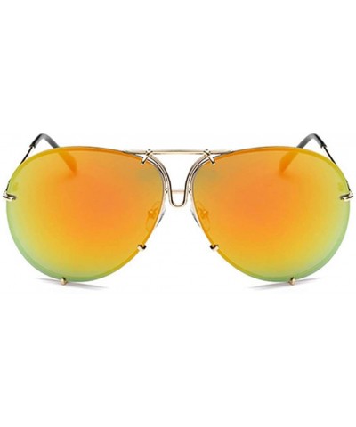 Square Women Retro Sunglasses Punk Sun Glasses Male Glasses Big Round Eyewear Clear Lens Sunglasses - 2 - C018U7DTGSL $21.61