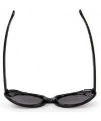 Oval Goggles Oval Mod Retro Vintage Inspired Women Sunglasses Round Lens S6124 - Black - CB187ZUWQ0U $12.84