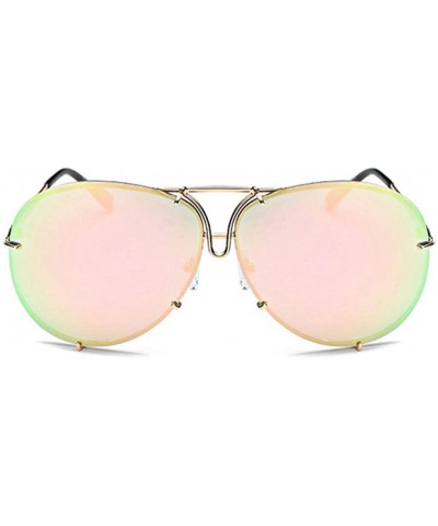 Square Women Retro Sunglasses Punk Sun Glasses Male Glasses Big Round Eyewear Clear Lens Sunglasses - 2 - C018U7DTGSL $21.61