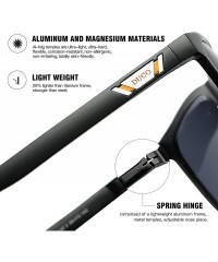 Square Unisex Metal Classic Polarized Sunglasses with UV400 Protection 3029H - Black Frame Gray Lens - C918HXS6Y0K $22.26