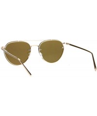 Aviator Womens Sunglasses Triangular Aviators Rims Behind Lens Color Lens UV 400 - Gold (Brown) - CS18642C6CA $14.50