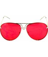 Round Aviator Poshe Oceanic Lens Twirl Metal Design Frames Sunglasses - Red - C412OC2ZKZG $12.87