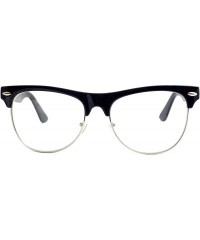 Rectangular VINTAGE Thick Half Rim Trendy Frame Clear Lens Eye Glasses GOLD/BLACK - CA125O5GQ2D $10.34