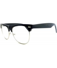 Rectangular VINTAGE Thick Half Rim Trendy Frame Clear Lens Eye Glasses GOLD/BLACK - CA125O5GQ2D $10.34